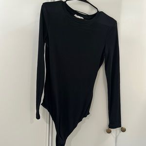 Black, long sleeve bodysuit